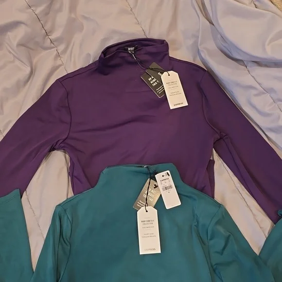 SET Express Body Contour Mock Neck Bodysuits - Picture 2 of 4